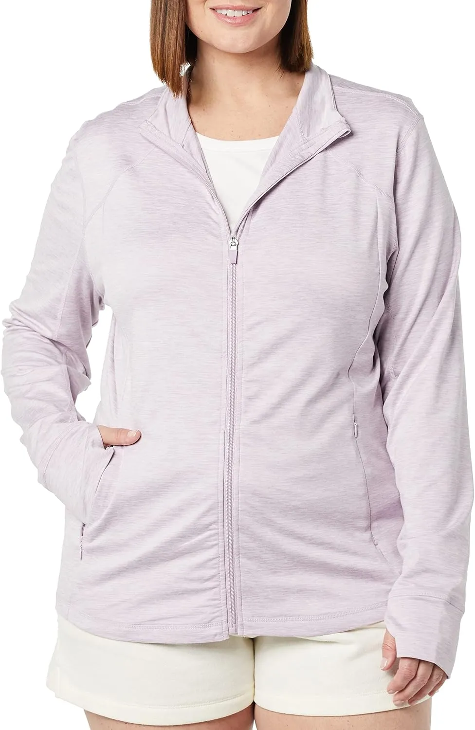 Amazon Essentials Women's Fleece Full-Zip Jacket - Brushed Tech Stretch (Available in Plus Size)