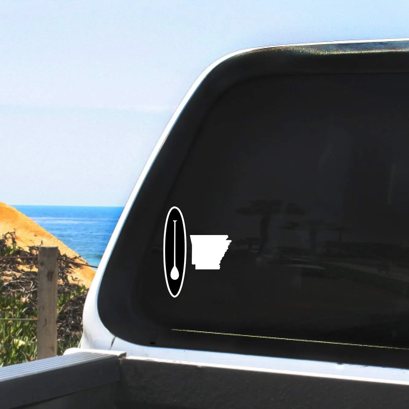 Arkansas State SUP - Vinyl Decal - Stand Up Paddle Board White Sticker for Car Windows, Any Non-Porous Surfaces