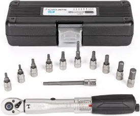 cyclists 1/4 Inch Drive Click Torque Wrench Set 2 to 24Nm  Bicycle Maintenance Kit for Road & Mountain Bikes - Includes Allen & Torx Sockets, 4mm 5mm Extension Bar