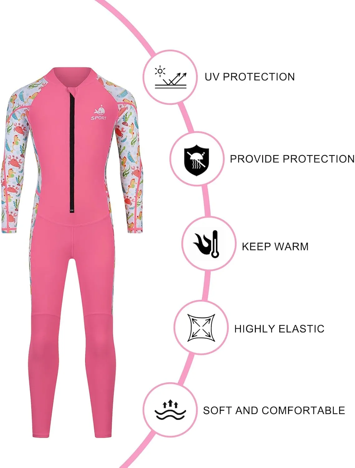 Dive Skins Suit for Kids Girls Boys Toddler and Youth Scuba Diving Full Body Swimsuit 1mm Snorkel Rash Guard Water Sports Workout for Swimming Surfboard Surfing