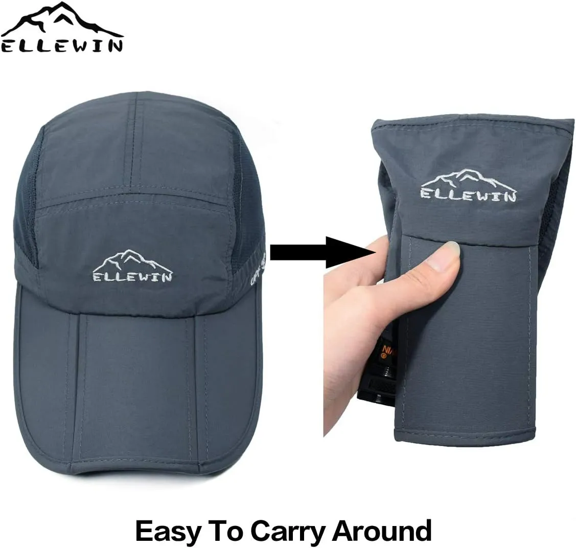 ELLEWIN 2 Pack Unisex Baseball Cap Foldable Sports Hat with UPF 50  Runing Hat