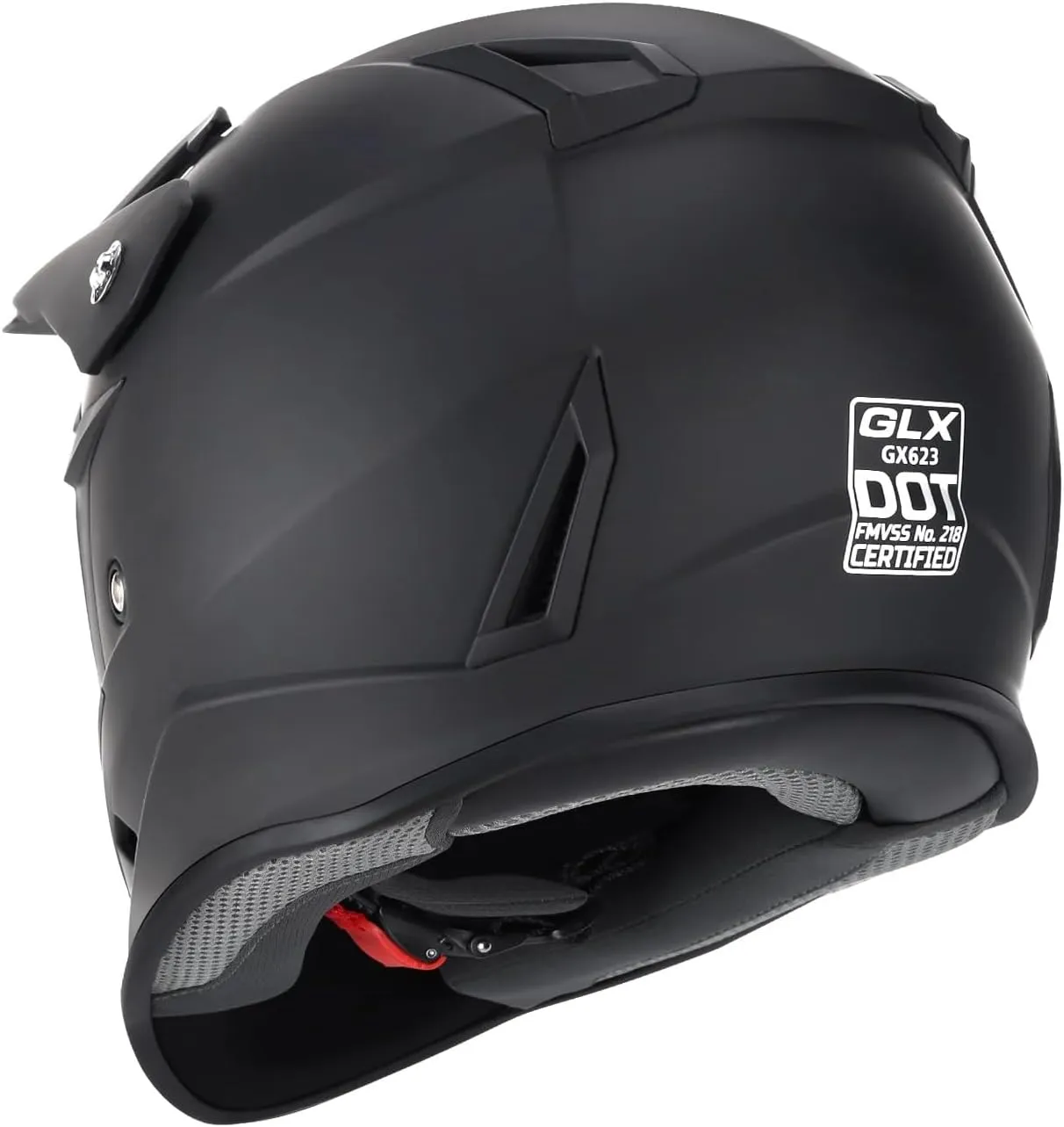 GLX GX623 Youth ATV/Dirt Bike Helmet Combo - Matte Black, Small - DOT