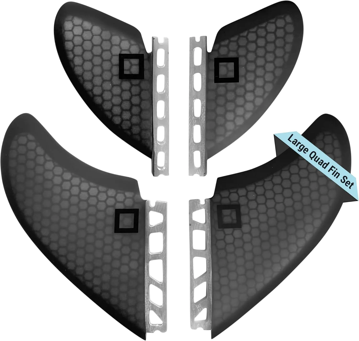 Honeycomb Fiberglass Surf Fins  Twin, Thruster, or Quad Setup  High-Performance FCS1 Twin Tab Compatible Fins for Versatile Riding