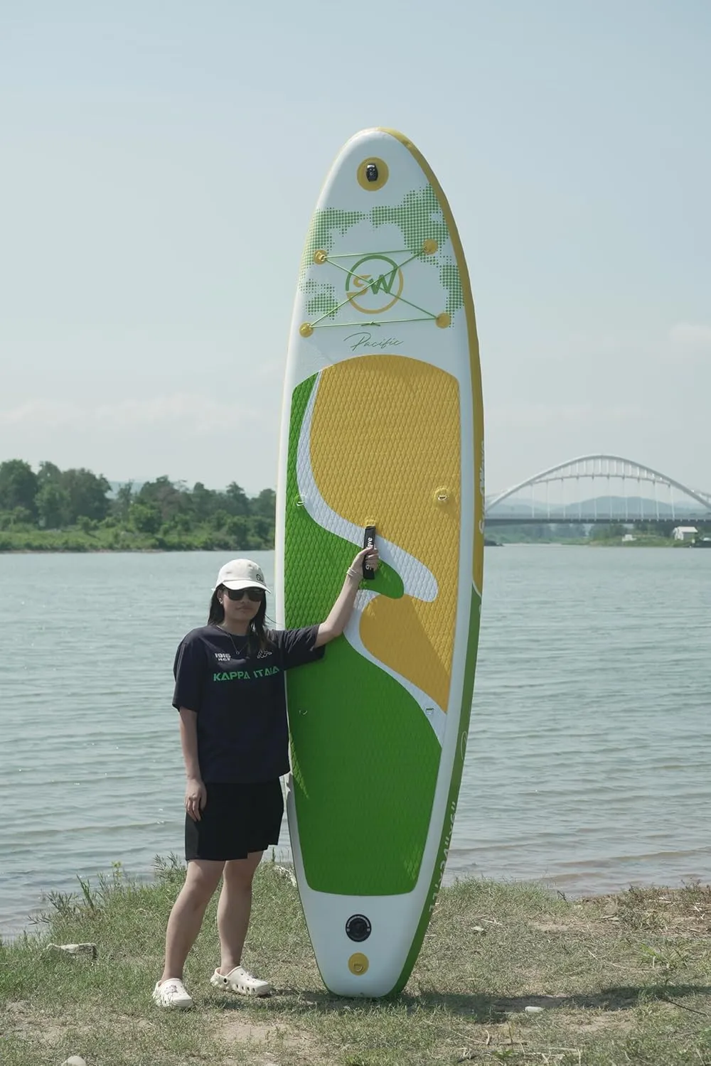 Inflatable Stand Up Paddle Board 11'x34 x6 with Accessories,Light Green Multi, Includes SUP Accessories