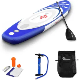 Inflatable Stand Up Paddle Board, Surfboard Sup Board with Retractable Paddle, Removable Fin, Pump and Carry Bag Included