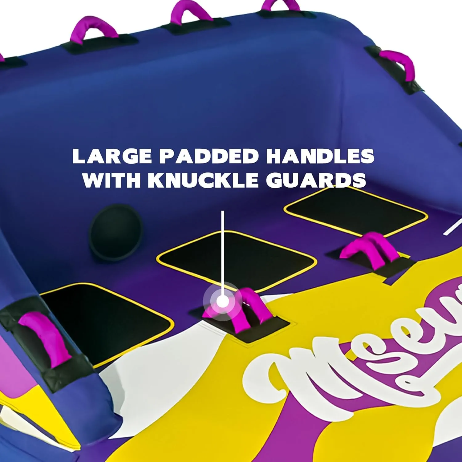 Inflatable Water Towable Tube for Boats Heavy-Duty 1-3 Rider Tow Tube with Reinforced Handles, Quick-Connect Tow Rope, Rapid Air Valve