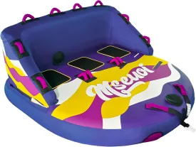 Inflatable Water Towable Tube for Boats Heavy-Duty 1-3 Rider Tow Tube with Reinforced Handles, Quick-Connect Tow Rope, Rapid Air Valve