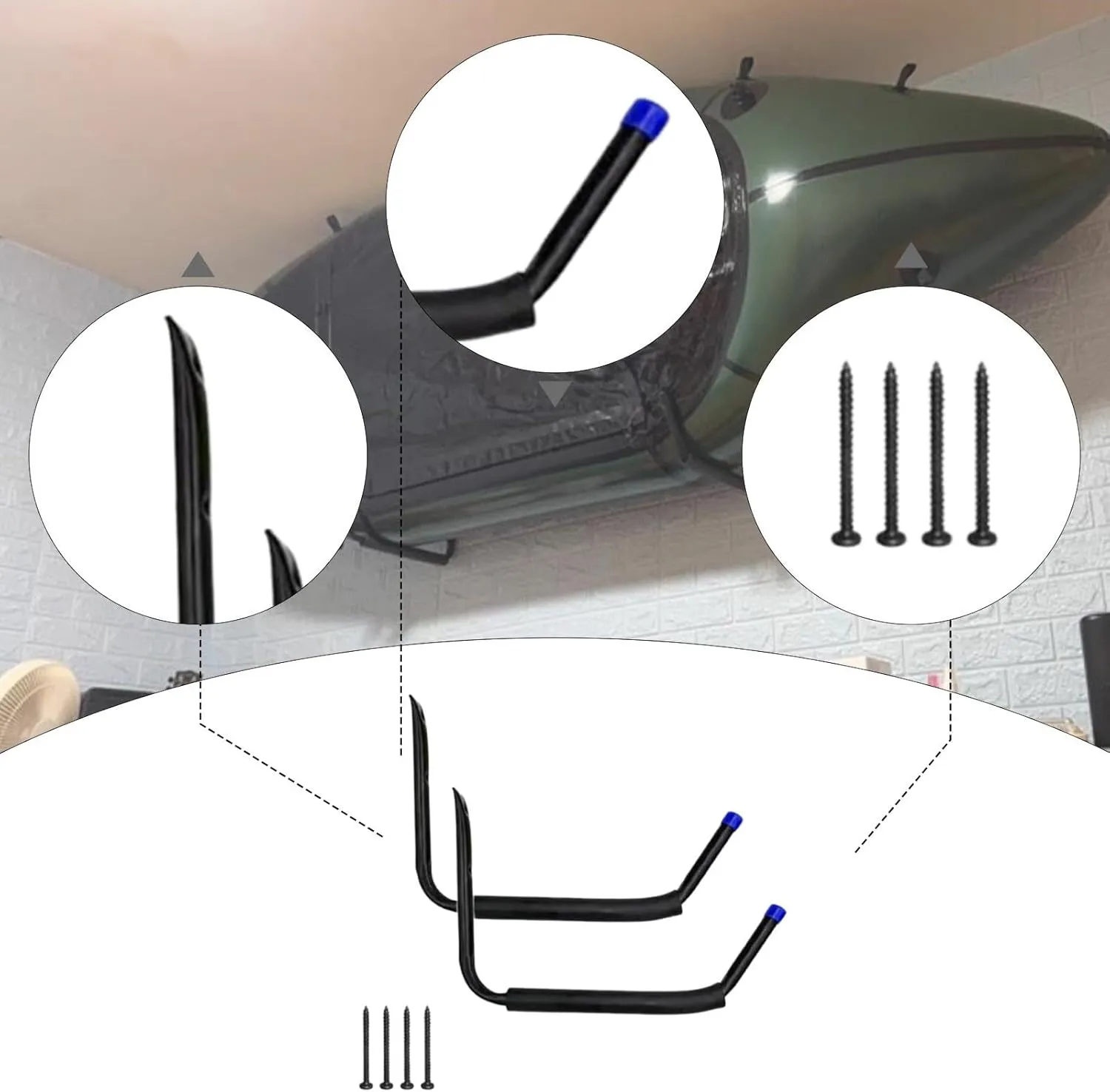Kayak Storage Rack, Canoe Hanger Wall Mount Portable Garage Indoor Kayak Storage Hook for Canoe Home Paddleboard