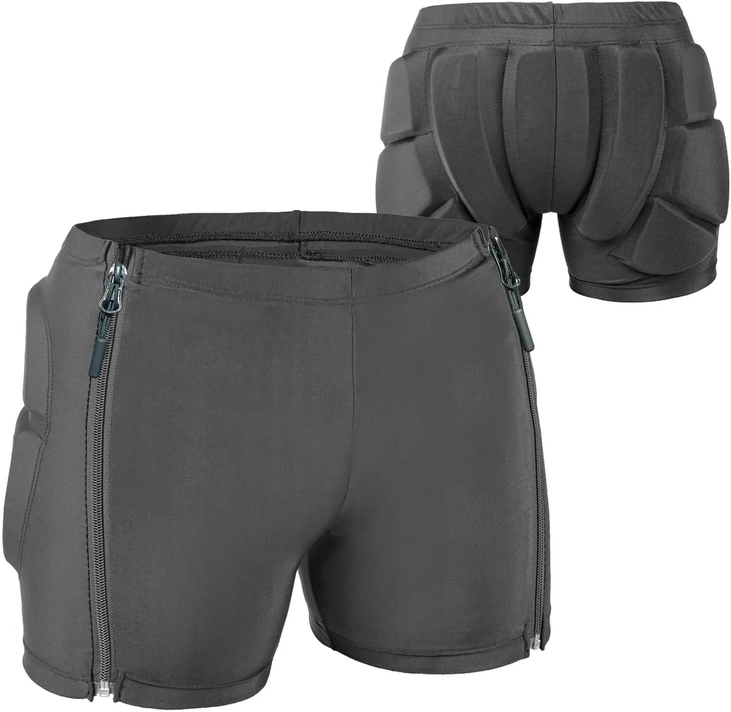 Kids Zip-on Zip-Off Padded Shorts for Snowboard Ski Figure Skating, Children Youth 3D HIPS Pants Proteciton for Tailbone&Butt
