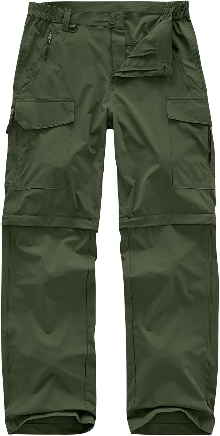 Men's Hiking Convertible Work Pants Lightweight Zip Off Lightweight Quick Dry Stretch Pants Summer Fishing Travel Outdoor