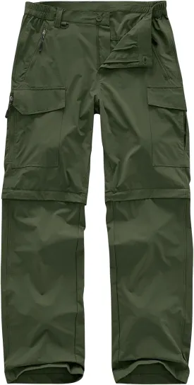 Men's Hiking Convertible Work Pants Lightweight Zip Off Lightweight Quick Dry Stretch Pants Summer Fishing Travel Outdoor