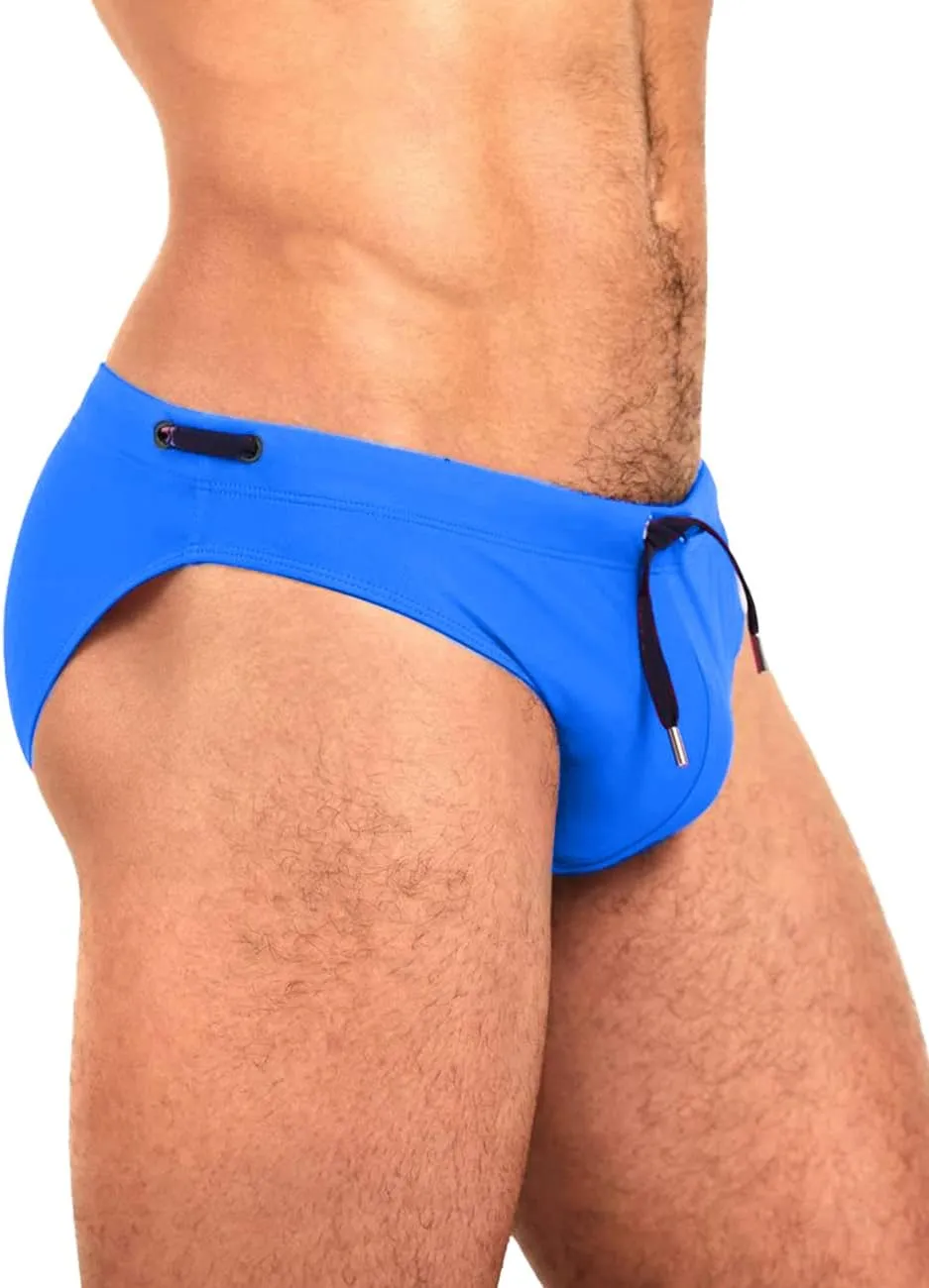 MIZOK Men's Swimwear Bikini Swimming Briefs Drawstring Swimsuits Board Surf Shorts Trunks