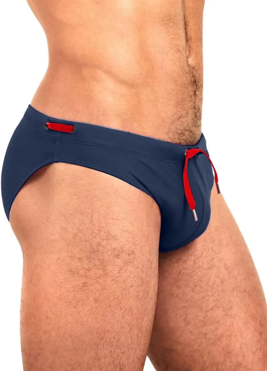 MIZOK Men's Swimwear Bikini Swimming Briefs Drawstring Swimsuits Board Surf Shorts Trunks