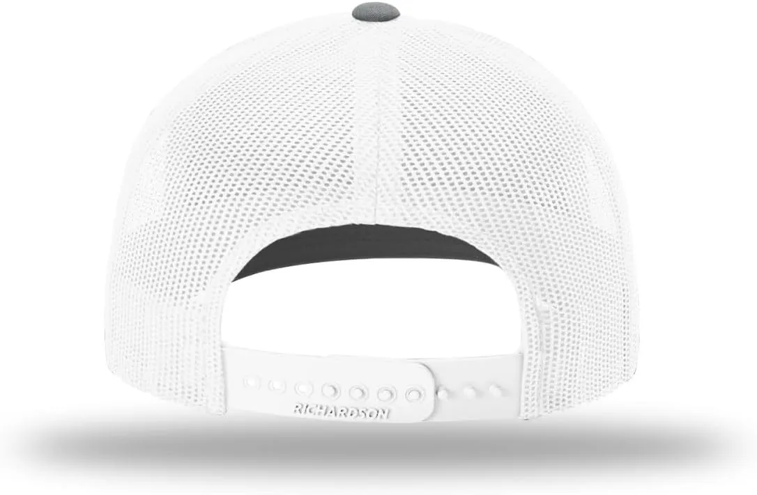 Richardson American Gulf Hat, Trucker Style Mesh Back Cap with Custom Laser Engraved Leather Patch