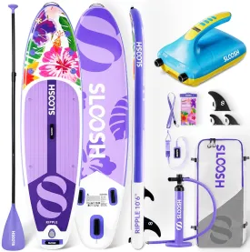 SLOOSH Inflatable SUP & Electric Pump Bundle  10'6" Paddle Board with Premium Accessories, Non-Slip EVA Deck, 20 PSI Dual-Stage Pump for Fast Inflation, Perfect for Youth & Adults of All Skill Levels