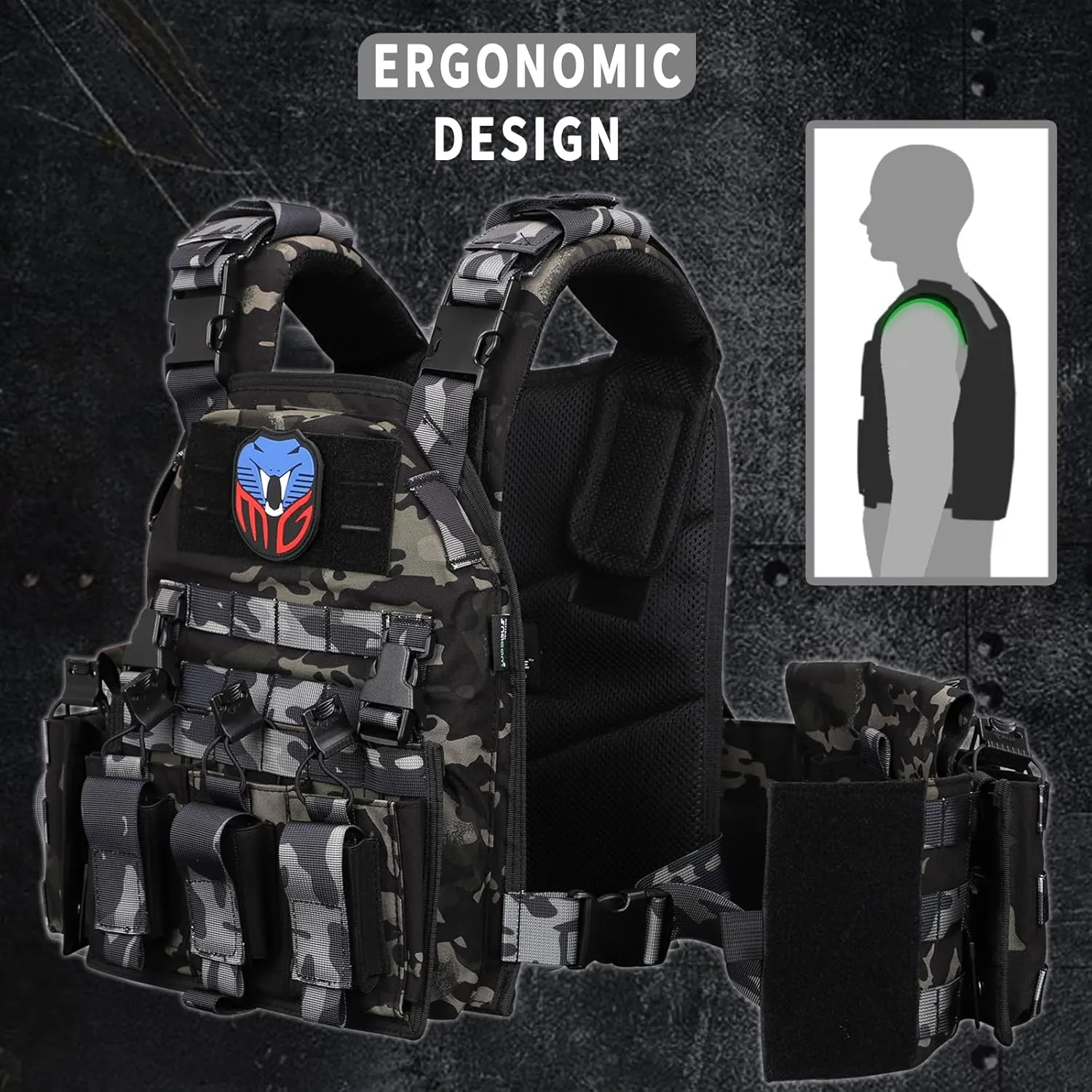 Tactical Vest for Men Molle Security Airsoft Vest Adult