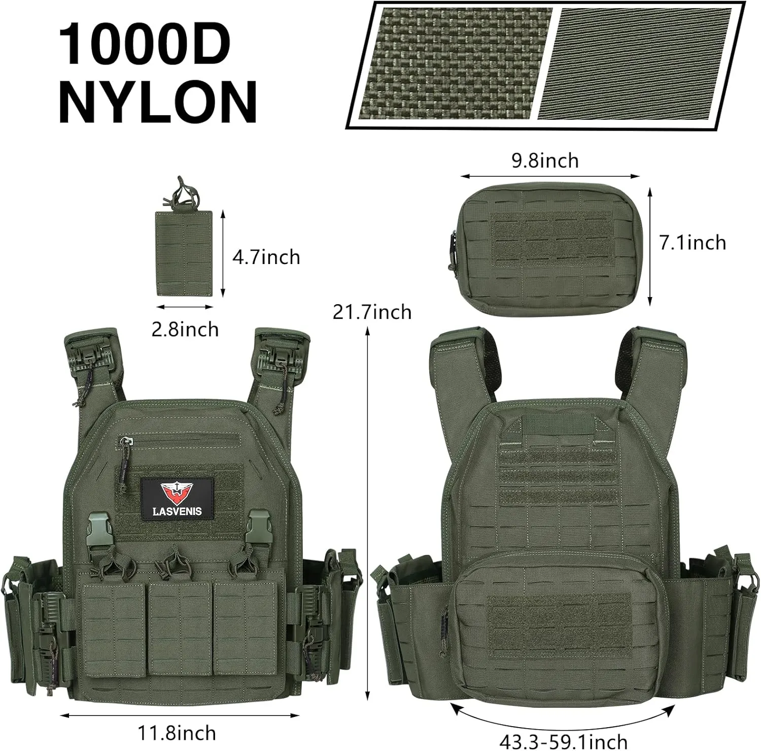 Tactical Vest for Men Weighted Vest Fully Adjustable Outdoor Training Gaming Vests