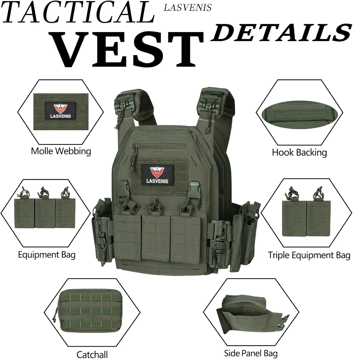 Tactical Vest for Men Weighted Vest Fully Adjustable Outdoor Training Gaming Vests