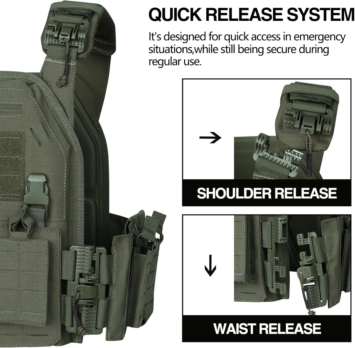 Tactical Vest for Men Weighted Vest Fully Adjustable Outdoor Training Gaming Vests