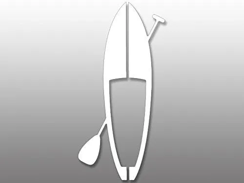 White Vinyl Paddle Board and Paddle Sticker Decal (sup Stand up Decal Paddleboard) Size: 3 x 6 inch