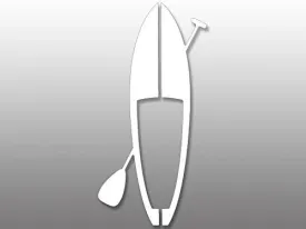 White Vinyl Paddle Board and Paddle Sticker Decal (sup Stand up Decal Paddleboard) Size: 3 x 6 inch
