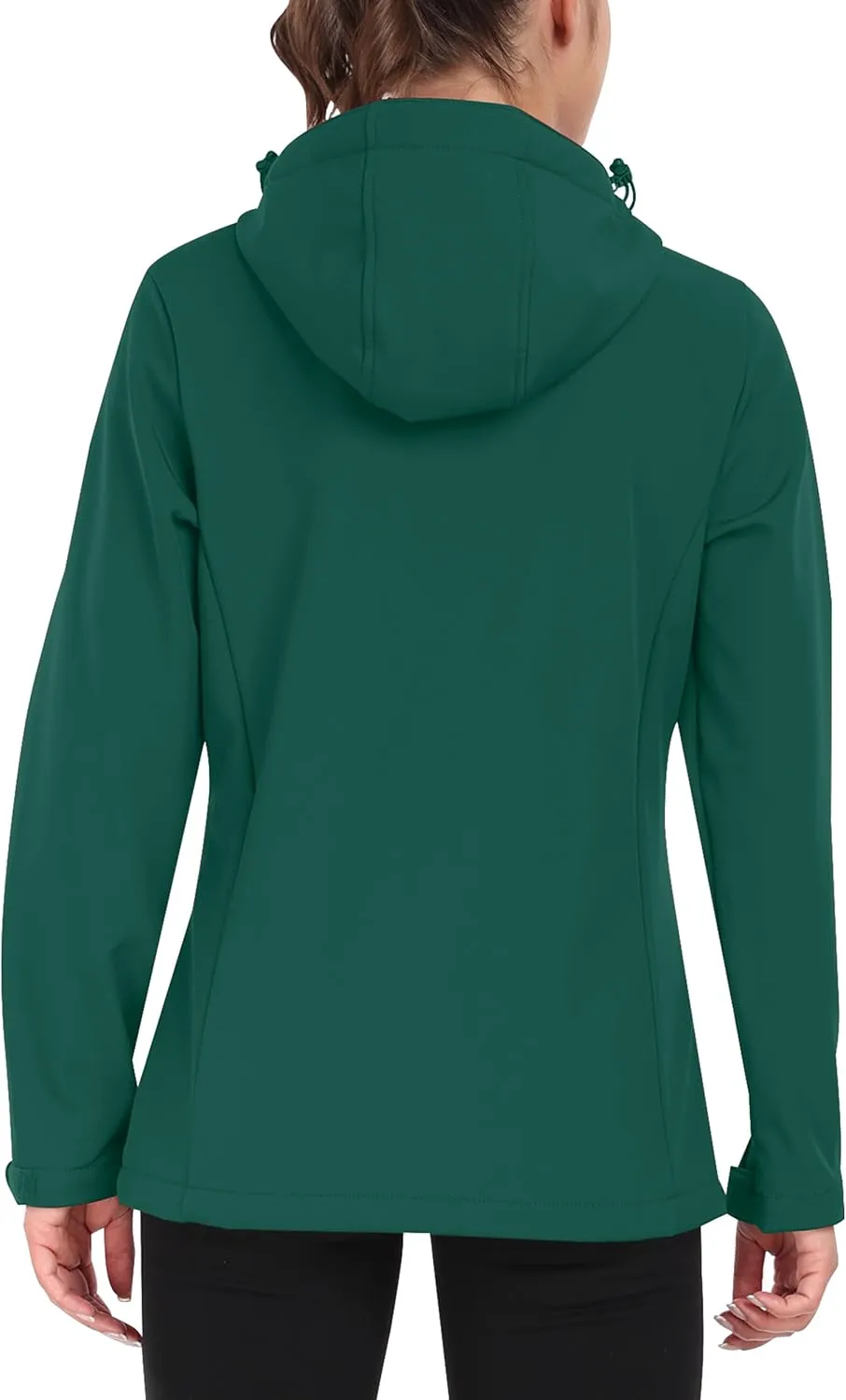 Women's Softshell Jacket Lightweight Fleece Lined Waterproof Coats Rain Jacket with Hood for Outdoor Hiking