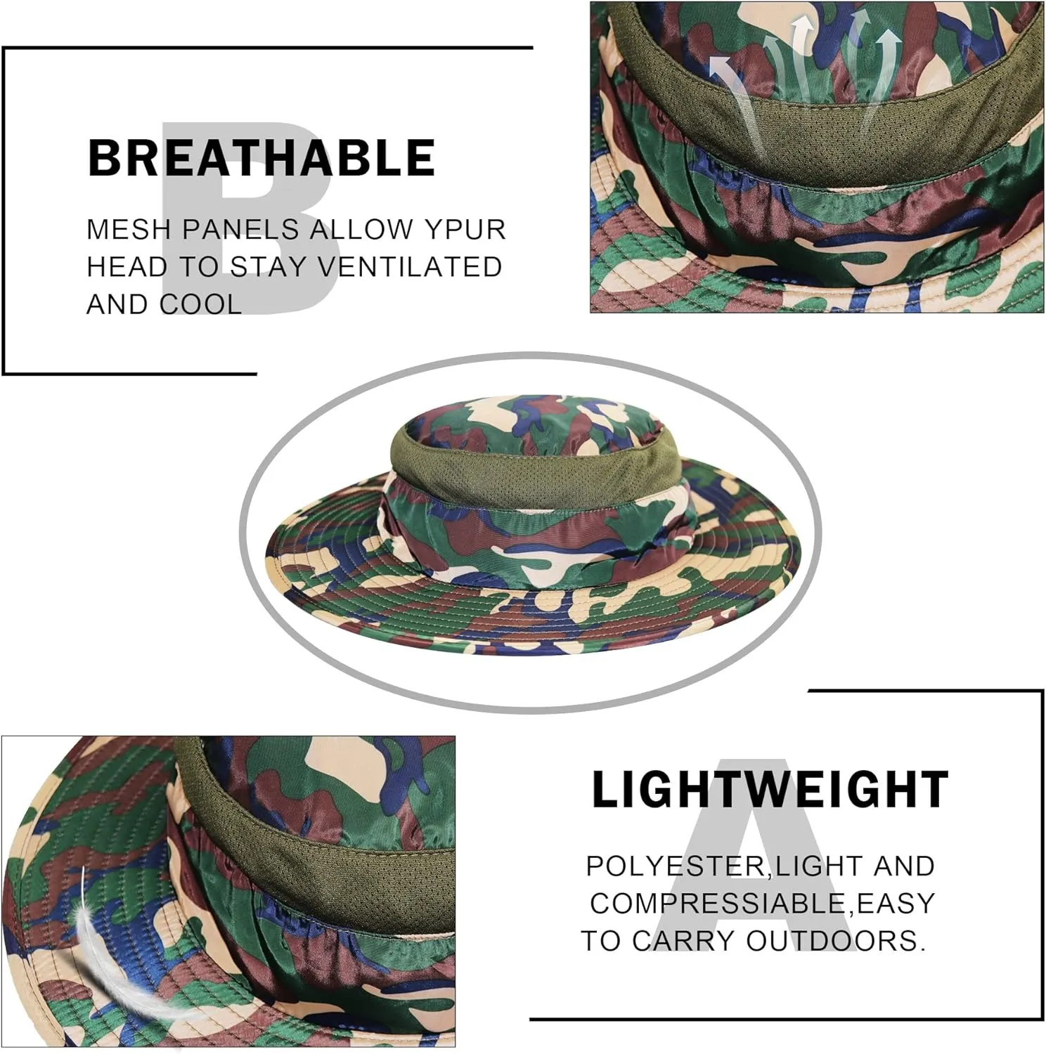 YR.Lover Outdoor UV Sun Protection Wide Brim Fishing Cap with Removable Flap